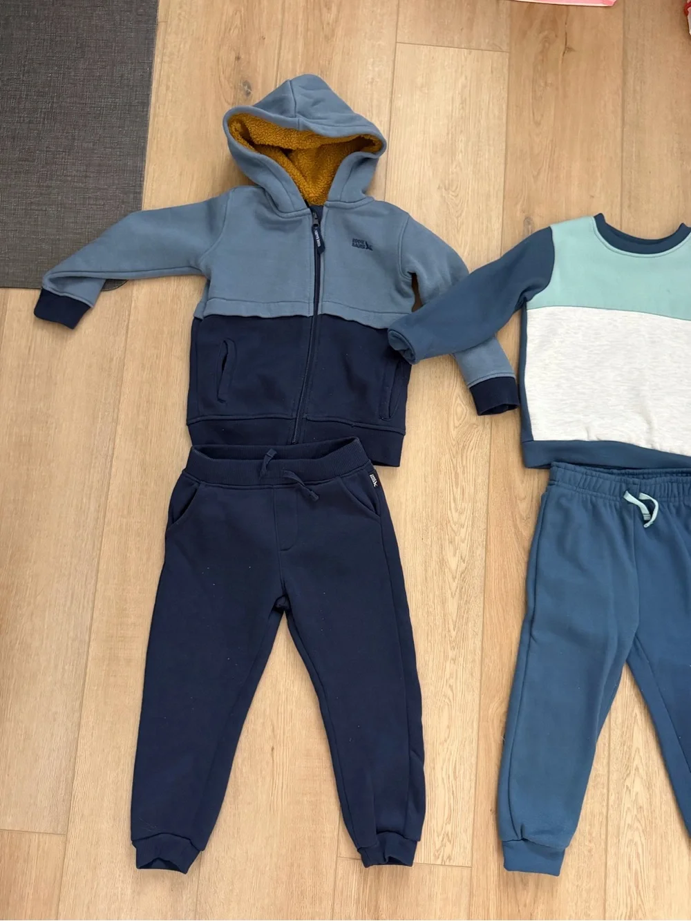 4T Boys 3 Blue Matching Sets Colorblock Kids Sweatshirt and Joggers Set